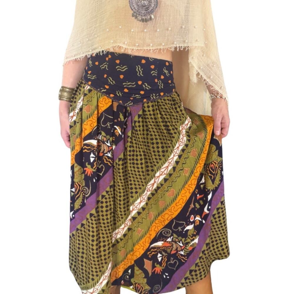 True Vintage 90s Boho Whimsy Midi Skirt - Picture 3 of 12